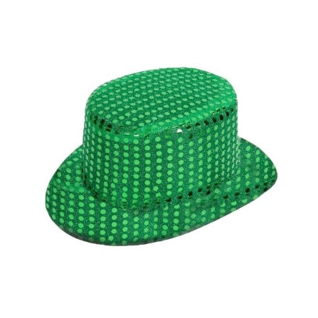 Green Sequin Top Hat AH1527-G-91