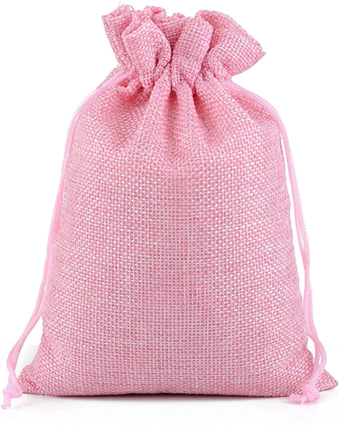 Plain Jute Pouch-Pink D01